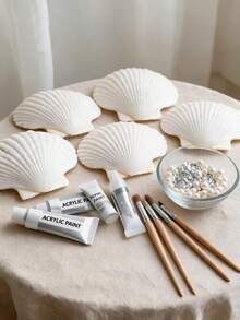 Natural Scallop Shells, DIY Painting, Baking And Beach Wedding Decoration - White Seashells Bulk Pack, Suitable For Ocean Theme Party And Home Decor Beach Party - Multicolor - View 6