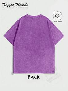 100% Cotton Vintage Butterfly & Moth Shirt Cottagecore Aesthetic Tee, Nature Lover Gift Comfortable T-Shirt Unisex Women's & Men's Campus Daily Wear - Washed T - Purple - 查看 2
