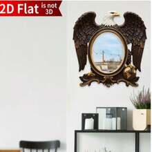 Espejo decorativo colgante de media luna con cara dorada de material de madera, decoración de pared de fondo creativo para el hogar, adecuado para decoración de pared, espejo de tocador y accesorios de fotografía - Multicolor - Ver 6