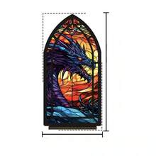 Floral Stained Glass Acrylic Bookends, Gothic Window Style Bookshelf, 2D Decorative Desktop Storage Rack, Artistic Bookshelf Suitable For Home, Office And Library - 1PC - View 13