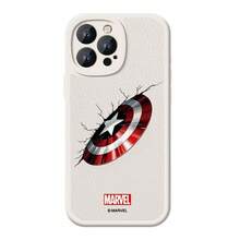 Miniso Marvel Captain America Shield Personalized Phone Case For Men, Compatible With IPhone 17 Pro Max/17 Pro/Air/16 Pro Max/15 Plus/14/13/IP 17/15 Pro/12 Pro/11/16 Plus, Drop-Proof And Scratch-Resistant Protective Case, Compatible With Apple - White - View 1