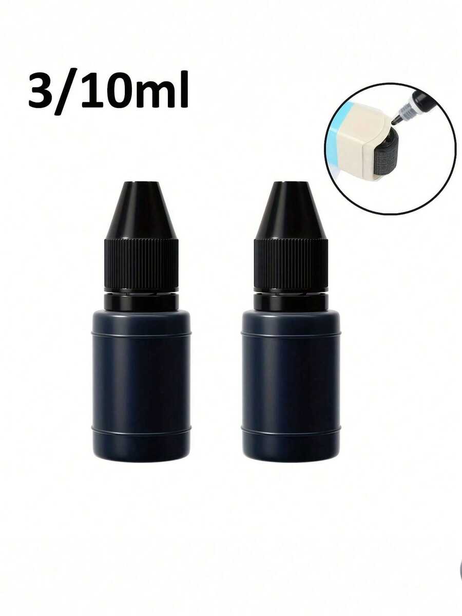 Identity Protection Roller Stamp Refill Ink, 3/10ml Bottle Black Ink, Suitable For Confidential Roller Stamps, Easy-To-Use Office Supplies - Multicolor - View 1