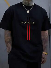 Men002.|Men's T-Shirts|Shipped From Mexico|High-Quality Breathable|Loose T-Shirts|Loose Fit|Loose Fit|Sports T-Shirts For Everyday Activities|T-Shirts - 黑色 - 查看 2