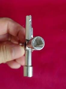 1pc 4-In-1 Multi-Function Key Wrench, Zinc Alloy Cross/Triangle/Hexagon Wrench, Universal Tool For Elevator, Electrical Cabinet, Water Meter Valve And Industrial Maintenance - A - View 6