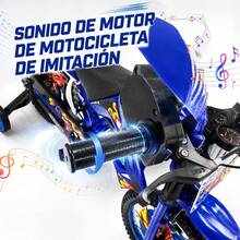 Bicicleta Realista Tipo Moto Para Niños R16 Rodada Con Casco - Azul - Ver 7