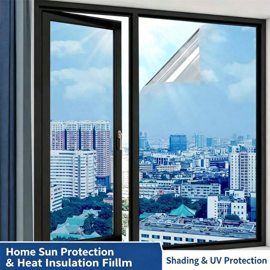 One-Way Privacy Window Film, Home Window Glass Film, Combines Sun Protection, Heat Insulation And Shading Functions. Effectively Blocks Strong Light And UV Rays, Prevents Indoor Stuffiness, Outside Cannot See Inside, Protects Home Privacy Space. - 1PC - View 1