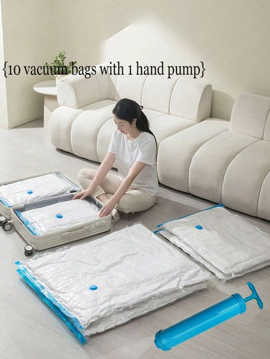 1/6/10pcs Vacuum Compression Bags Travel Vacuum Bags Vacuum Sealed Bags Clothing Compression Storage Bags Sorting Organizer Bags - Moisture-Proof Dust-Proof Travel Portable Save 80% Closet Space Perfect For Organizing Clothing Pants Socks Towels Blan