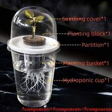 15pcs Hydroponic Seedling Grow Kit, Clear Visible Root View Plant Propagation Pot With Humidity Cover, No Soil Needed Water Culture Nursery Cup For Plant Cuttings, Home Garden Essential - A - View 1