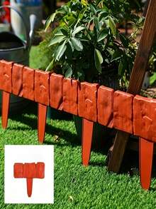 Juego de bordes de jardín DIY, borde de césped de plástico con textura de piedra realista, valla decorativa de césped, bordes y cercas de paisaje de jardín, valla de jardín de plástico, borde de césped, decoración de jardín de otoño – divisor de paisaje exterior fácil de instalar - multicolor - Ver 12