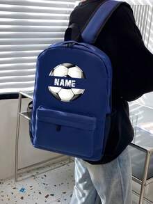 This Spacious And Lightweight Soccer Print Backpack Is Perfect For School, Work, And Leisure. It Features Adjustable Shoulder Straps And... - Multicolor - View 7