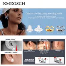 KMEOSCH 4款耳環後扣替換裝–低敏矽膠耳環後扣，適用於耳釘，隱形安全柔軟，適合敏感耳(40/80/100/200入) - 套裝耳堵 - 查看 5