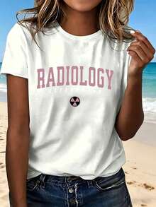 Radiology Department T Shirt With Fashion Design Casual Wear For Women Perfect Gift For Radiology Students And Professionals Lightweight Comfortable Outfit Ideal For Daily Wear And Workplaces  Style For Medical Enthusiasts - 白色 - 查看 12