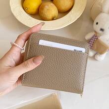 Lychee Texture Japanese Niche Zipper Bi-Fold Wallet Coin Purse Multi-Functional Coin Storage Bag - Multicolor - View 11
