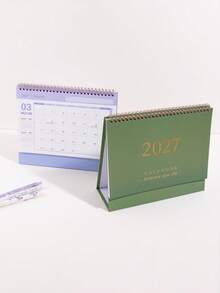 1PC Large 2027 Retro Desktop Calendar, Stylish Home Decoration,Compact Vertical Flip Design, Durable Metal Ring Binding, Clear Monthly Layout - Single Piece - View 8