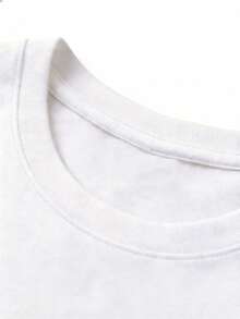 Camiseta de manga corta con estampado floral y cuello redondo - Blanco - Ver 3