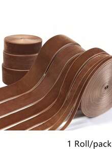 6-38mm 1 Roll Brown Single-Sided Velvet Ribbon, Christmas Ribbon, Jewelry Display Packaging, Flower Gift Wrapping, Bows, DIY Party Decoration - Brown - View 2