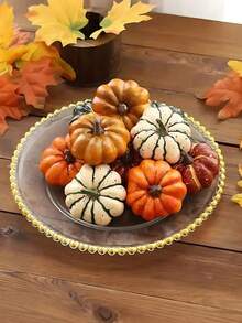 2-20pcs Assorted Foam Pumpkins Autumn Decor, Artificial Pumpkin Decorations, Thanksgiving Autumn Home Decor, Realistic Decorative Pumpkins For Party, Classroom, Indoor Thanksgiving Harvest Decoration, Autumn Harvest Party Supplies, Photography Props - Multicolor - View 2