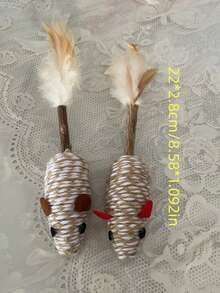 Juguetes para gatos de entrega aleatoria que incluyen ratón de cuerda de sisal, juguetes de plumas, proporcionan felicidad y alivian el aburrimiento de los gatos, regalos aleatorios incluidos - Ver 7