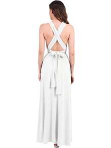 Vestido de Dama de Convertible para Mujer - Blanco - Ver 3