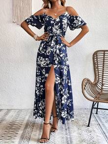 Fashionable Dress For Women - Blue - View 4