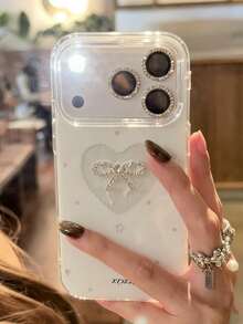 可愛環氧樹脂 3D 蝴蝶愛心手機殼，適用於 iPhone 17 16 15 14 13 12 Pro Max Plus 11，奢華可愛鏡頭保護後蓋 - 鏤空蝴蝶結 - 查看 4