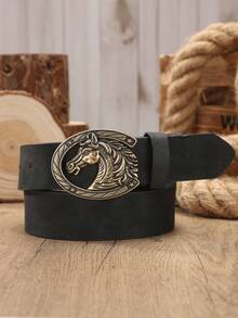 1pc Vintage Western Cowboy Style Belt, Unisex, Suitable For Jeans - BH1144 - View 2