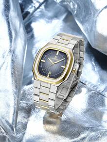 REWARD Men's Quartz Watch Business Fashion Style Calendar Luminous Hands Multi-Functional High Quality Gift Classic Design Stainless Steel Watch Band - Silver and Gold - View 3