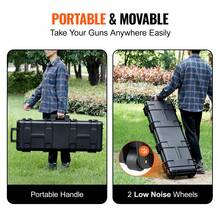 Hard Rifle Case, 3-Layer Fully Protective Foam Rifle Case, 42-Inch Lockable Hard Gun Case With Wheels, IP67 Waterproof And Weatherproof - Black - View 6