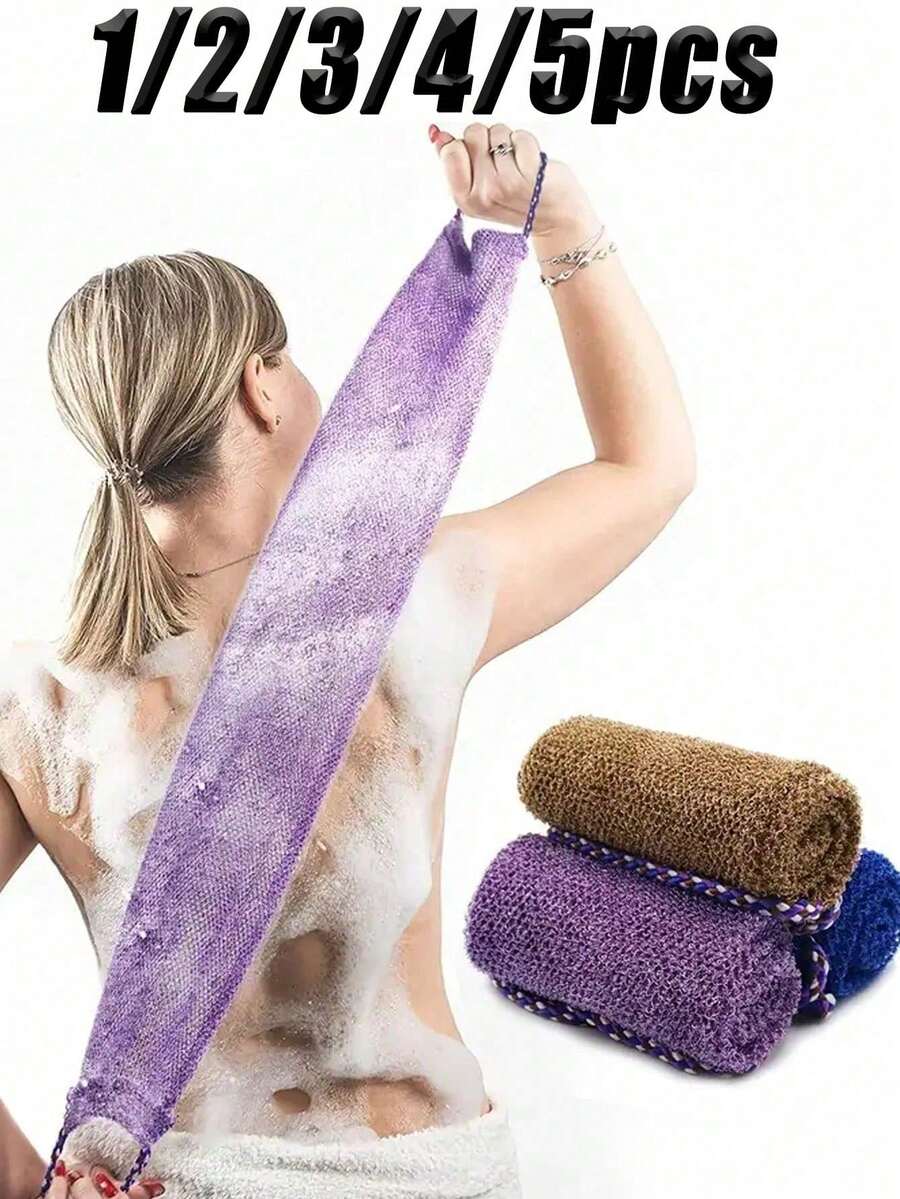 Set Handuk Mandi Eksfoliasi Jala Afrika 1/2/3/4/5 buah, Eksfoliasi Lembut & Kasar Dua Sisi, Eksfoliator Tubuh Efektif, Penggosok Punggung untuk Kamar Mandi, Bahan Jala Premium, Desain Tali yang Praktis, Handuk Spons Mandi, Spons Tubuh, Menutrisi Kulit, Cocok untuk Penggunaan Sehari-hari