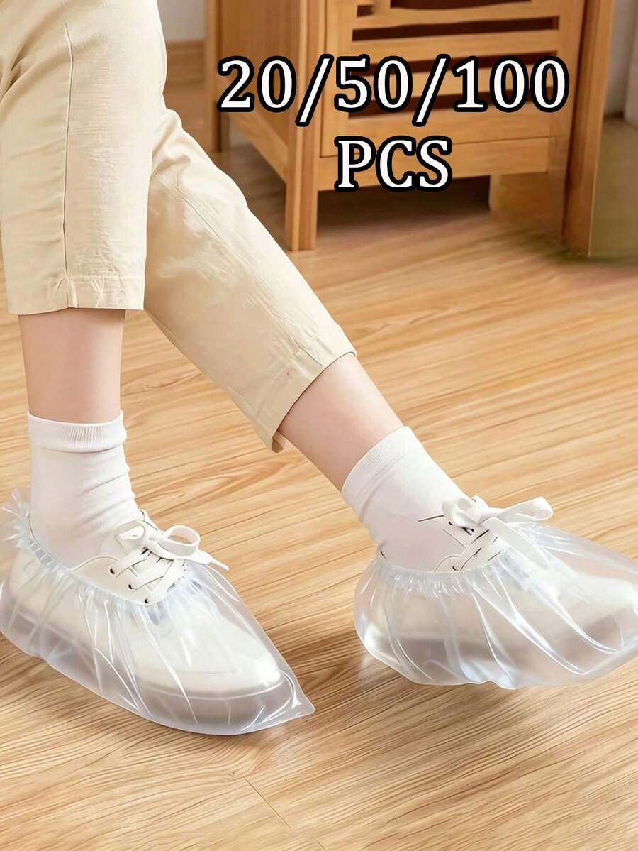 20/50/100入 一次性防水防滑鞋套（適用鞋碼25cm以下）加厚設計，學校用品、鞋類、春夏精選、伴娘禮物、居家房內必需品、海灘旅行裝備 - 多色 - 查看 1