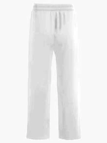 Men's Wide Leg Sweatpants, Premium Soft Warm Fabric, Drawstring, Pocket, Streetwear, Winter, Autumn - 白色 - 查看 4