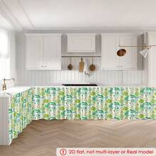 1pc, Home Decor, Floral Pattern Printed Table Skirt, Kitchen Small Curtain, Kitchen Cabinet Cover, With Curtain Holes, Easy To Hang, Rectangular, Machine Woven, Machine Washable, Kitchen Decoration And Accessories, Perfect For Kitchen Cabinets And Home Decor - Multicolor - View 7
