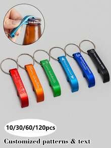 10/30/60/120pcs Gantungan Kunci Pembuka Botol yang Dipersonalisasi - Gantungan Kunci Logam Terukir, Hadiah Pernikahan, Barang Promosi, Ringan, Ide Hadiah, Lamaran Pengiring Pengantin Pria - beraneka warna - View 9