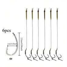 Avlcoaky 6pcs Fishing Hooks Rig Jig Worm Hooks Fish Hook - Multicolor - View 9