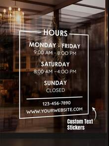 Custom Business Hours Sticker - Business Hours Door Sign | Store Open/Closed Sign - Store Business Hours | Window Decal - Multicolor 09 - View 2