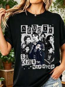 Agust D SugaSuga World Tour T-Shirt 100% Cotton K-Pop Rock Style Unisex - Black - View 1