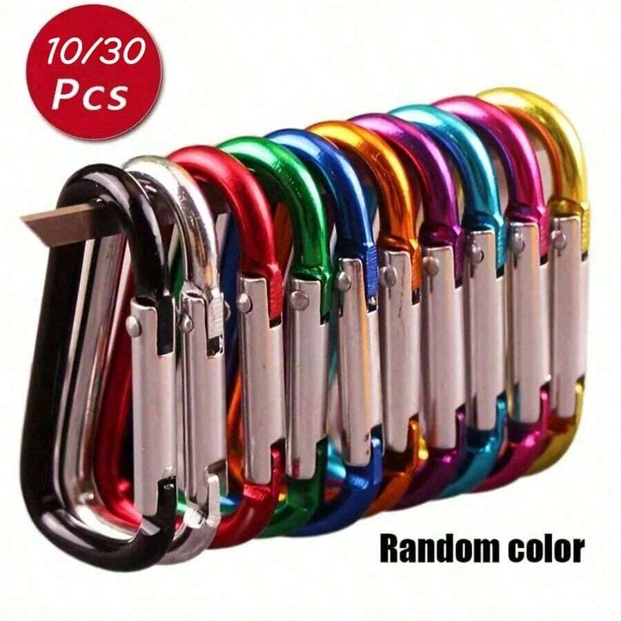 1/10/20/30 chiếc vòng khóa hợp kim chịu lực, móc tháo nhanh chống rỉ sét chắc chắn, đầu nối móc nhỏ gọn nhẹ bền bỉ, phù hợp cho phụ kiện ba lô, cắm trại ngoài trời, đi bộ đường dài, lưu trữ gia đình hàng ngày, sắp xếp móc khóa, móc treo đồ và sử dụng hàng ngày ngoài trời - nhiều màu - Xem 1
