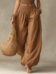 Relaxed Two-Piece Set For Lounging And Travel, Very Popular - Khaki - View 3
