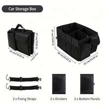 Premium Foldable Car Trunk Organizer 600D Oxford Cloth Heavy Duty Multi Compartment Cargo Storage Box Reinforced SUV Interior Organizer For Grocery Travel Camping Car Accessories - Storage Box - View 7