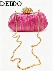 Tas Selempang Wanita Terbaru untuk Musim Semi/Panas dengan Detail Logam - Hot Pink - View 6