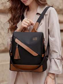 Lightweight Waterproof Dual‑Use Backpack For Women Office Travel & Daily Outings - Black - View 3