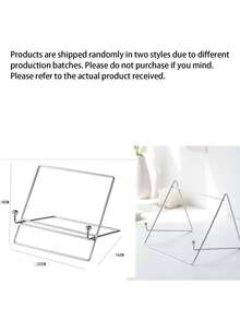 1 pieza Soporte de metal para teléfono y tableta, compatible con iPad y computadora, soporte de escritorio de doble uso, soporte de lectura reclinado para mesita de noche, soporte de lectura para escritorio de estudiante - Plateado - Ver 12