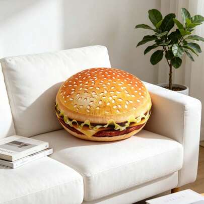 Gối ôm trang trí hình bánh hamburger 3D chân thực vui nhộn, gối nhồi bông mềm mại, gối hình đồ ăn dễ thương, trang trí phòng ngủ ký túc xá sofa vui nhộn, quà tặng độc đáo, quà tặng sinh nhật