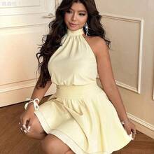 Plus Size Dresses - Marrón - View 4