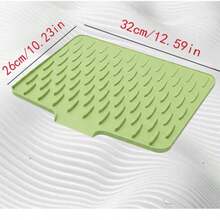 1 pieza Alfombrilla de secado de platos de silicona antideslizante, drenaje rápido para vajilla, con diseño de patrón de drenaje hueco con muesca de drenaje, adecuada para entusiastas del almacenamiento de cocina, limpieza de vajilla, secado y colocación de vajilla después de la comida, control y drenaje de agua de tazas/ollas/juegos de té, protección de agua de la encimera del fregadero - Multicolor - Ver 3