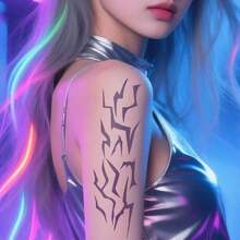 10/20pcs Tattoos Temporary Tattoos Of Cartoon Demon-Hunting Witch Group Sticker K-Pop High-End Colorful Cartoon Anime Graffiti Creative Sticker(Style Sent At Random) - Multicolor - View 2