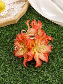 1個海灘度假休閒風人造雙百合花髮爪夾度假髮飾 - 彩色 - 查看 12