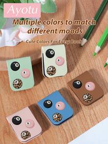 Ayotu Lucky Pool Shot Bookmark, Personalized Magnetic Bookmark,Dinosaur PU Leather,Stylish Design, Ideal For Reading, Journaling And DIY Crafts, Unique Stationery Decor For Book Lovers, Perfect For Middle School, High School, College And Art Students. - Multicolor - View 2