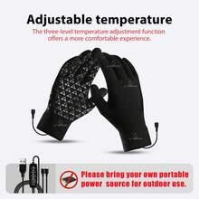 Electric Heated Gloves, Winter Warm Gloves, Knitted Gloves, Smart 3-Level Temperature Control, Double-Sided Heating, Automatic High-Temperature Cut-Off, USB Connection Supported. The Best Winter Gift - View 14