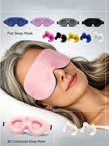1/2/4入 3D 輪廓睡眠眼罩 無鼻樑設計 可調節頭帶 適合不同頭型 男女通用 遮光 適用於夜班、旅行、瑜珈、小睡 黑色 臥室、旅行、辦公室、學校 開學用品 (隨機顏色) - 彩色 - 查看 2